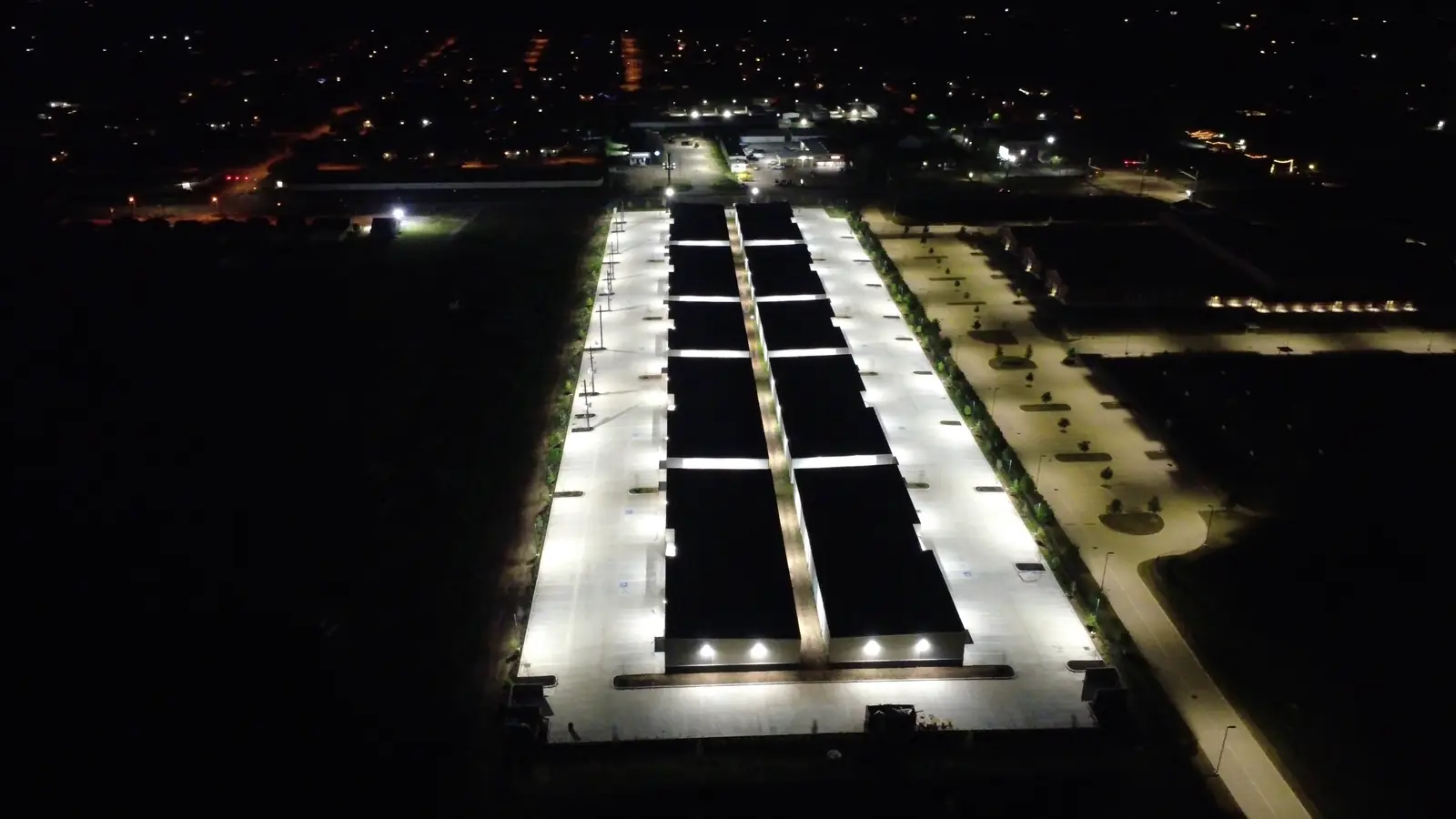 Straight down the park at night