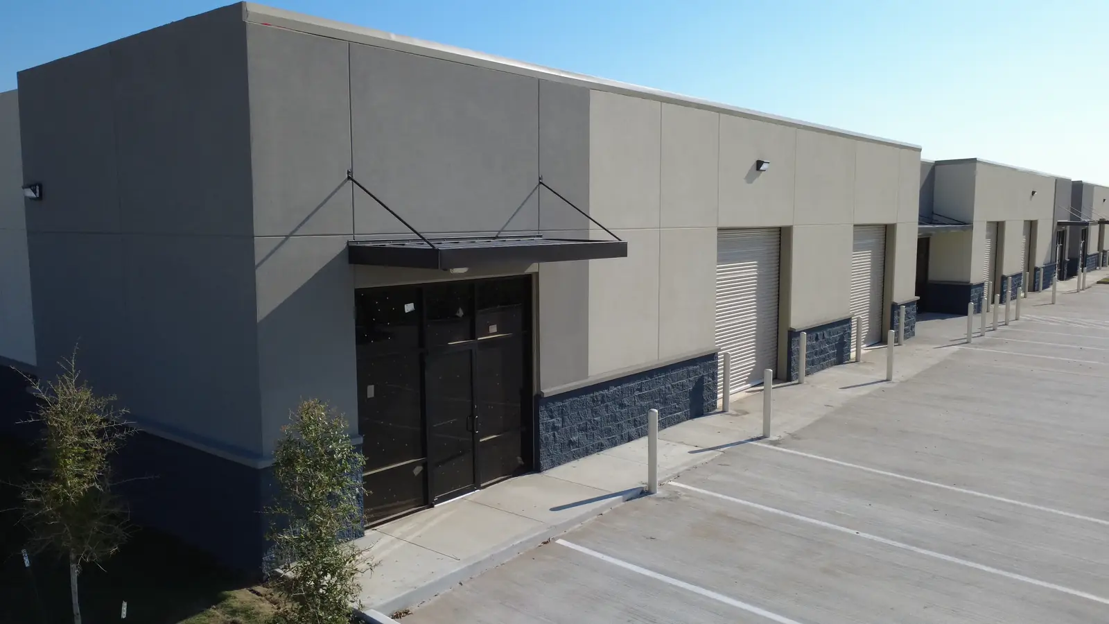 Storefront entry under the canopy