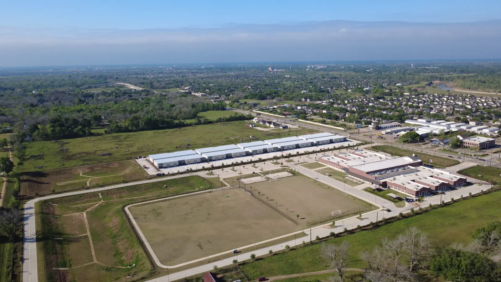 Highline Business Park beside the school and its sports fields